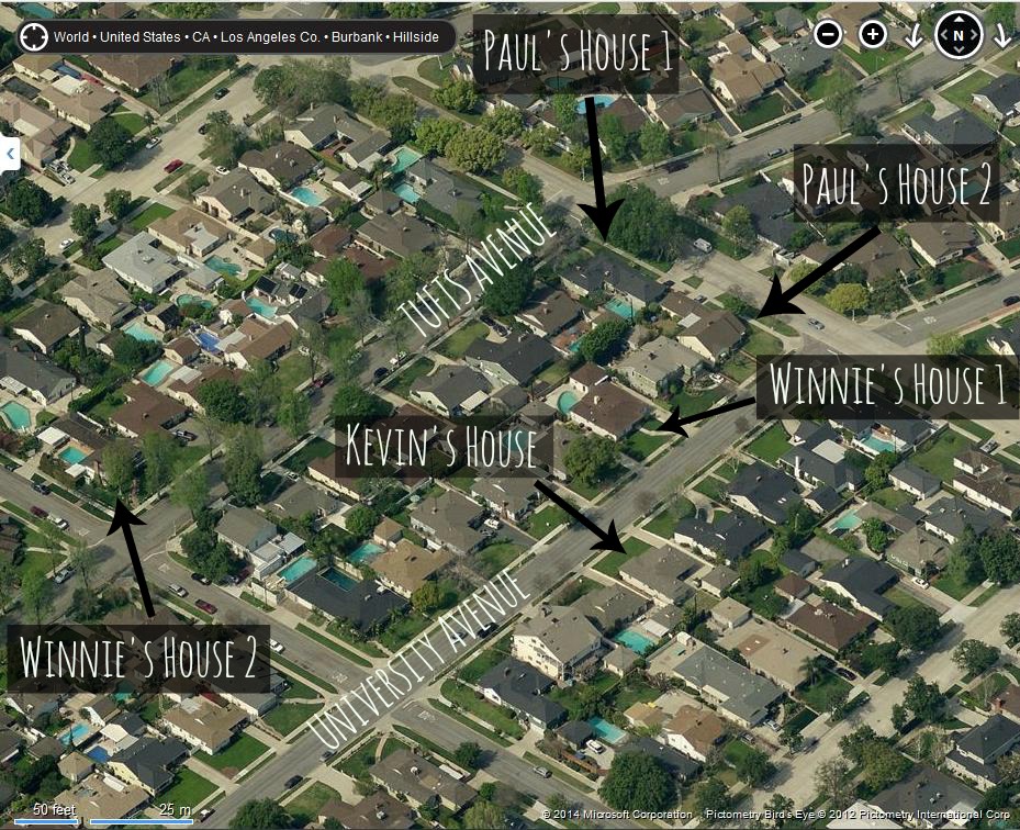 Map of The Wonder Years Neighborhood
