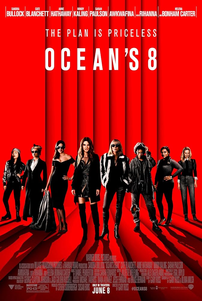 Sandra Bullock, Helena Bonham Carter, Cate Blanchett, Anne Hathaway, Sarah Paulson, Mindy Kaling, Rihanna, and Awkwafina in Ocean'